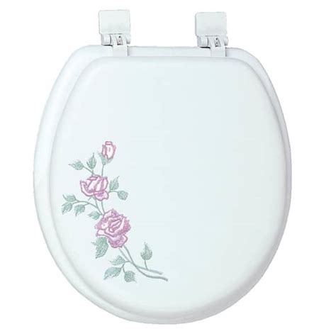 Classique Ginsey Round Closed Front Embroidered Soft Toilet Seat In