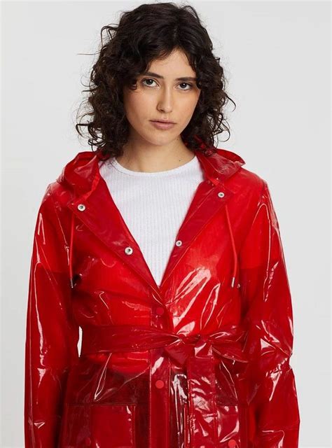 Pin By Streetmacz On Rapturous Red Rainmacz Red Raincoat Vinyl Raincoat Pvc Raincoat