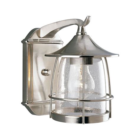 Exterior lighting greatly affects the curb appeal of your home, its ambience during the evening hours, and its security. Seeded Glass Outdoor Wall Light Brushed Nickel Progress Lighting | P5763-09 | Destination Lighting