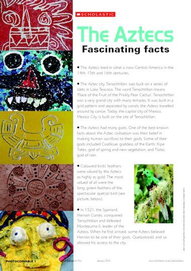 The Aztecs Fact Sheet Primary Ks2 Teaching Resource Scholastic