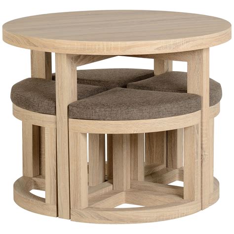 Shop wayfair for the best folding tables. Sonoma Oak Veneer Round Stowaway Dining Table and Chair ...