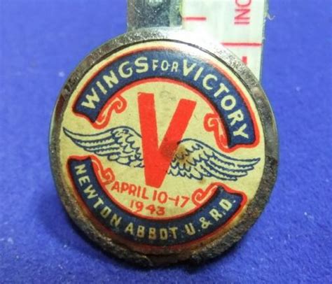 The Badge Shop Ww2 Tin Badge Wings For Victory V Newton Abbot 1943