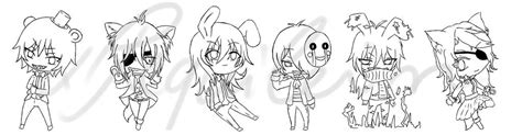 Chibi Fnaf Outlines By Xrequilein On Deviantart