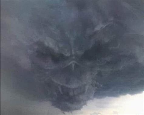 Evil Demon Face In The Sky