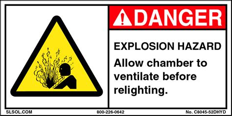 Danger Explosion Hazard Safety Label 2 X4