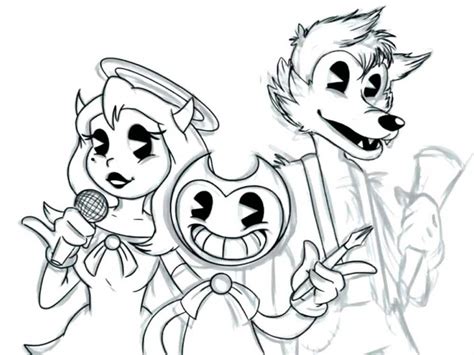 Bendy And Freddy Coloring Page Bendy Gentlemen Coloring Page