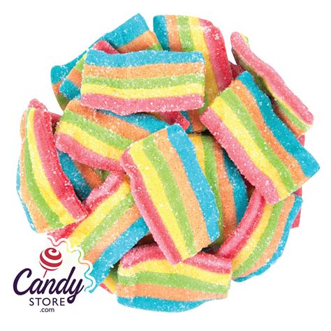 Sour Rainbow Belt Candy Bites Vidal 22lb Bulk