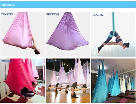 China M Yoga Flying Swing Aerial Silk Yoga Hammock Fabric Nylon Tricot Fabric China Yoga