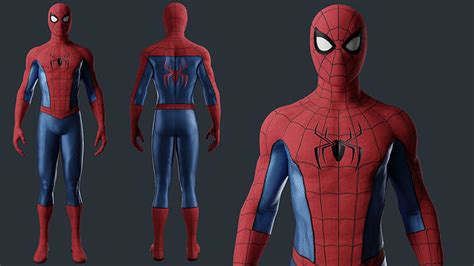 Spiderman Classic Suit Mcu 3d Model Rigged Cgtrader