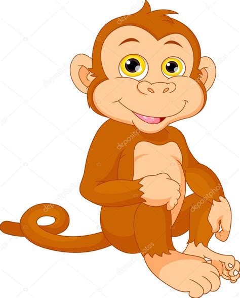 Cute Baby Monkey Cartoon — Stock Vector © Lawangdesign