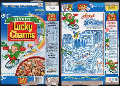 General Mills Winter Lucky Charms Cereal Box 1993 Doll Diy Crafts
