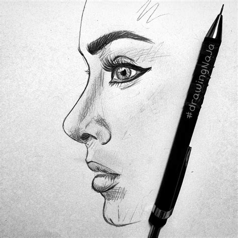 Wefalling Side Pose Easy Girl Side Face Drawing