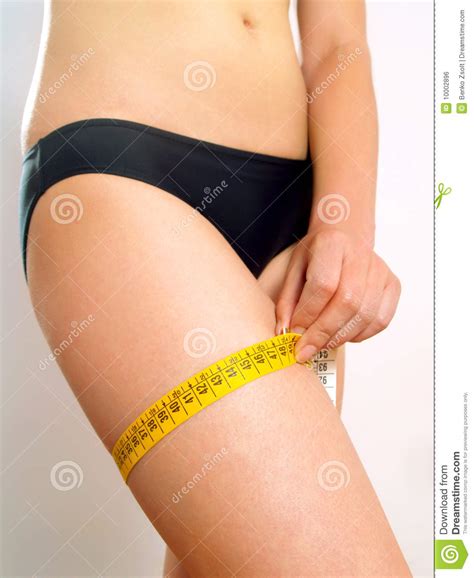 Woman Measuring Her Thigh Royalty Free Stock Image Image
