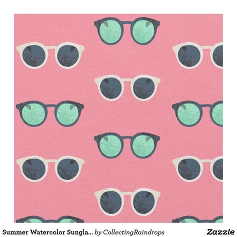 Summer Watercolor Sunglasses Pattern Fabric Fabric Patterns Printing