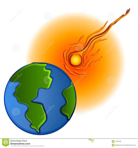 Asteroid Hitting Earth Clipart Stock Illustration Illustration Of