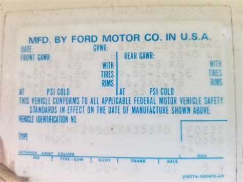 1982 And 1986 F250 Vin Decode Page 2 Ford Truck Enthusiasts Forums