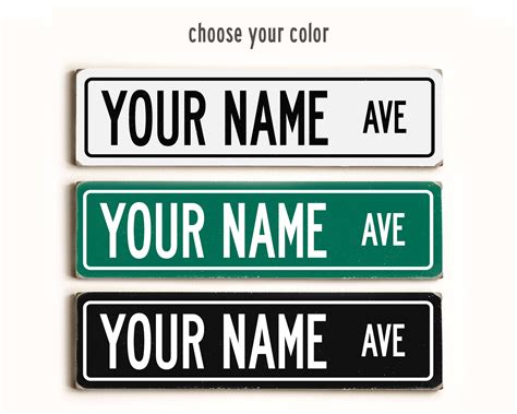 Custom Street Sign Personalized T Street Name Printed On Wood