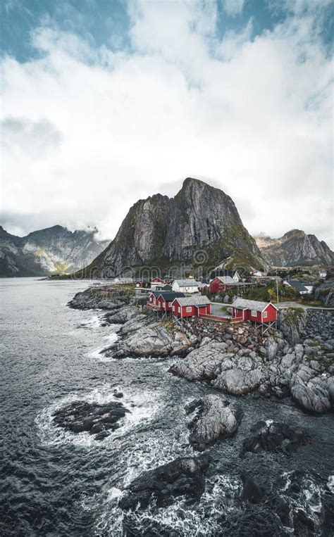 Panorama Of Famous Tourist Attraction Hamnoy Fishing Village On Lofoten