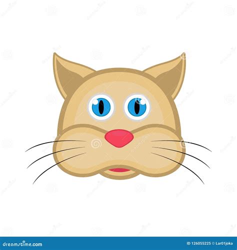 Isolated Cute Cat Avatar Stock Vector Illustration Of Animal 126055225