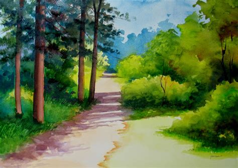 Simple Landscape Watercolor At Getdrawings Free Download
