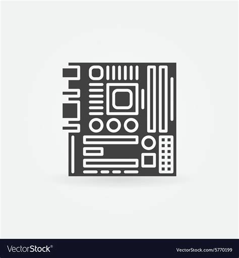 Computer Motherboard Icon Or Logo Royalty Free Vector Image