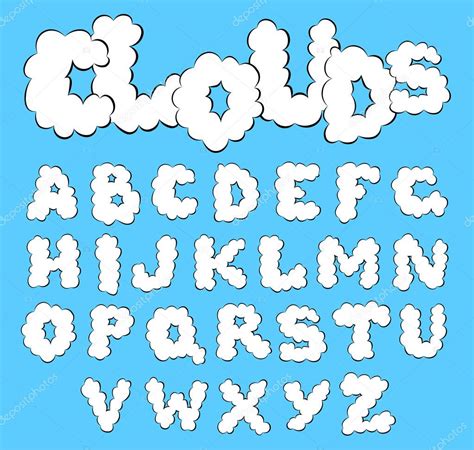 Clouds Alphabet — Stock Vector © Penguinn 5747036