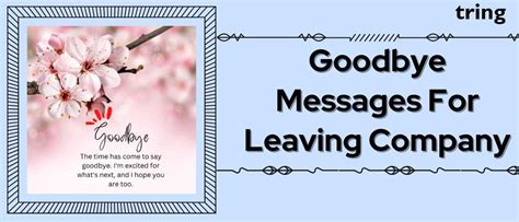 100 Sentimental Goodbye Messages For Leaving Company