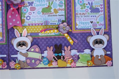 Happy Easter 2 Premade Scrapbook Pages Layout 12x12 Paper Etsy