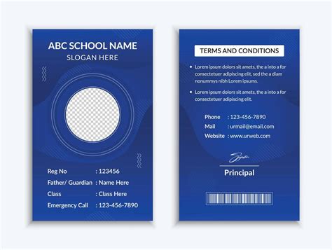 School Id Card Template And Vatical College Student Identity Card