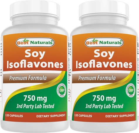 2 Pack Best Naturals Soy Isoflavones 750 Mg 120 Capsules