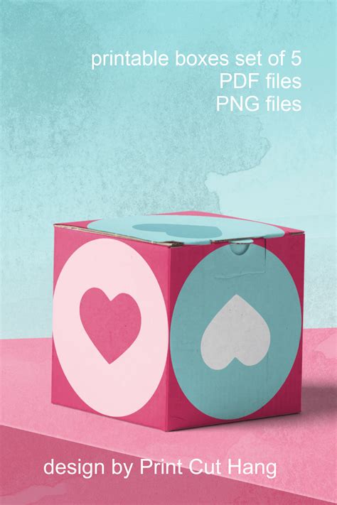 Printable Valentine T Boxes Set Of 5 Templates Pdf File 419857