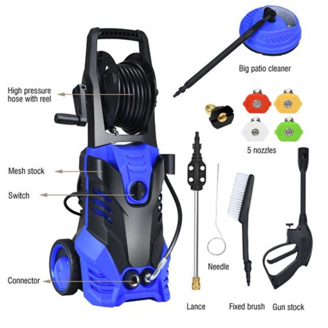 Psi Electric High Pressure Washer With Patio Cleaner Pressure