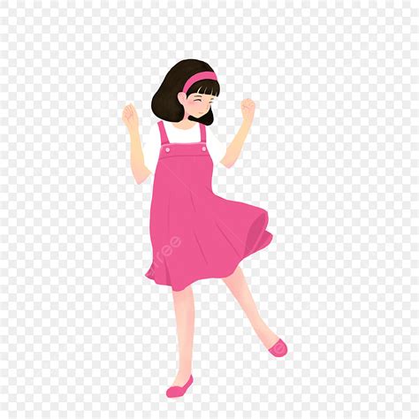 Pink Dress Clipart Png Images Cartoon Pink Dress Girl Free