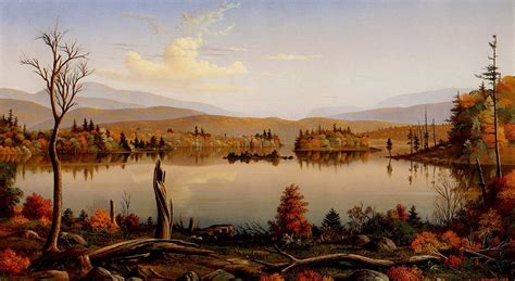 Blue Mountain Lake Adirondacks Painting Levi Wells Prentice Oil Paintings