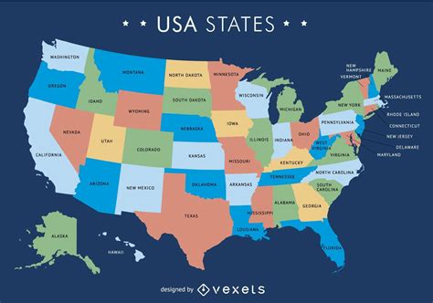 Usa Karte Mit Staaten Vektor Download