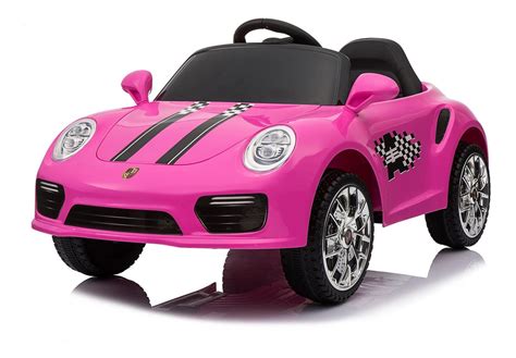 Mini Carro Elétrico Infantil Porsche Rosa Controle Bangtoys
