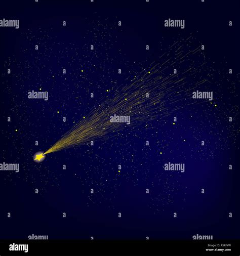 Yellow Falling Star Meteor Shower Stock Photo Alamy