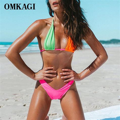 Buy Omkagi Women Bikinis Set Sexy Beachwear Swimsuit Brazilian Bandage Bathing Suit Push Up