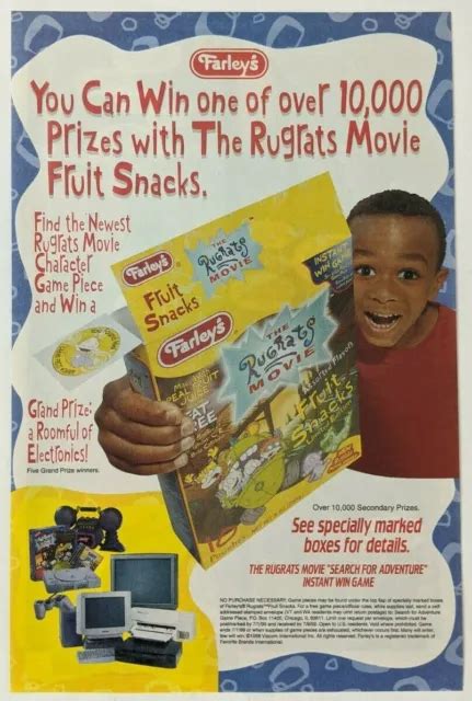 Rugrats Movie Fruit Snacks Contest Print Ad Poster Art Promo Original