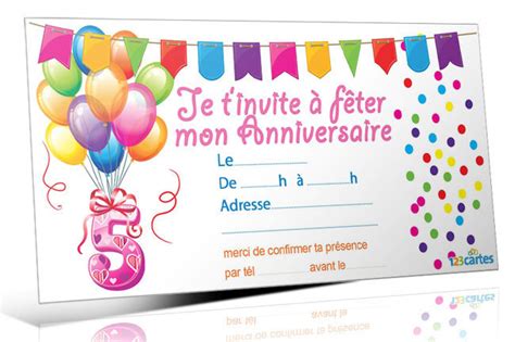 Invitation Anniversaire Garcon 5 Ans