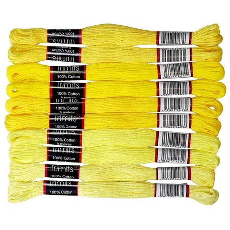 Trimits Embroidery Thread Pack Yellows 10pcs X 8mt Abakhan