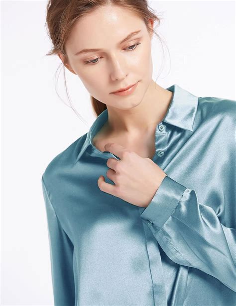 LilySilk Silk Blouse For Women 100 Pure Silk Long Sleeves Cool Smooth