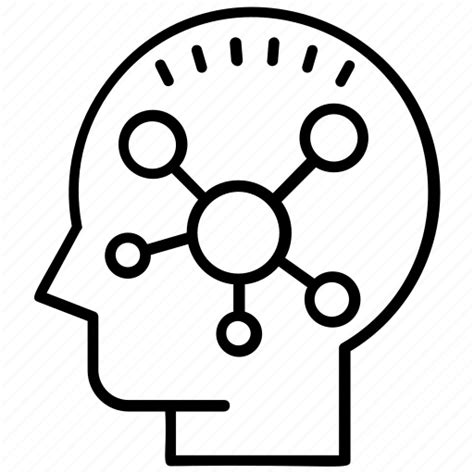 Artificial intelligence, brainstorming, decision making, mind mapping, thinking process icon ...