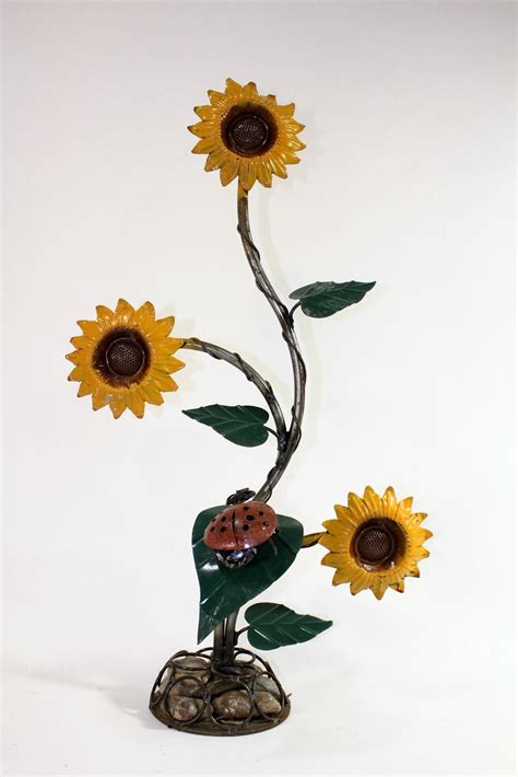 Great savings & free delivery / collection on many items. Metal Sunflowers on a Rock Base Garden Flowers Yard Accent