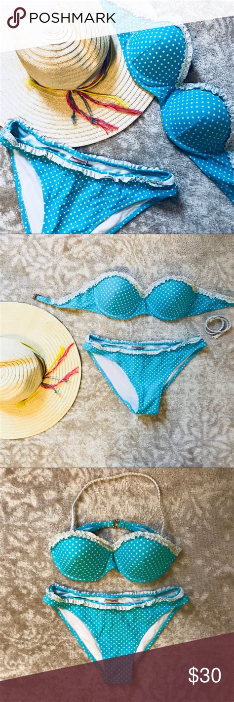 🎉 Hp 🎉 Itsy Bitsy Aqua Polka Dot Bikini 👙 Polka Dot Bikini Bikinis