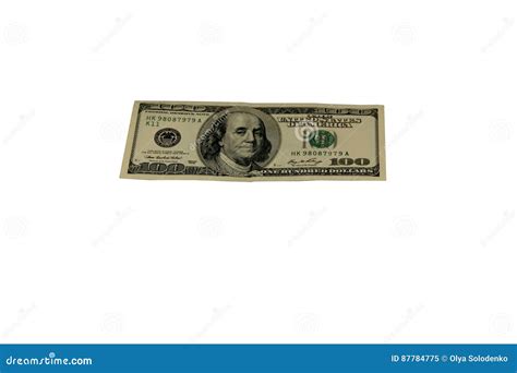 One Hundred Dollar Bill Isolated On White Background Stock Image