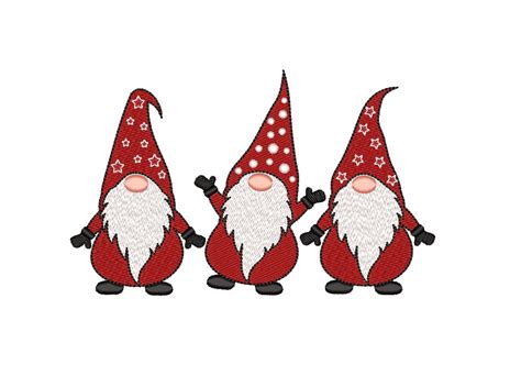 Christmas Gnomes Embroidery Design Gnomes Machine Etsy