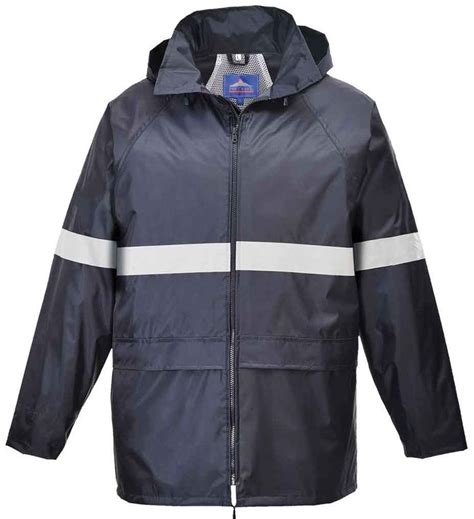 Classic Iona Waterproof Rain Jacket Reflective Stripes 2xl 3xl Navy