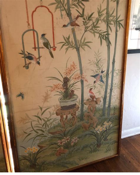 Pair Of Chinoiserie Hand Painted Panels By Robert Crowder At 1stdibs