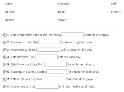 Solved Subject Is Spanish Fill In The Blanks With The